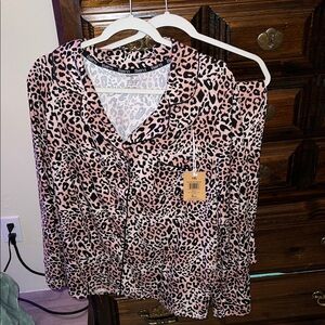 Pink and Black Leopard SleepWear